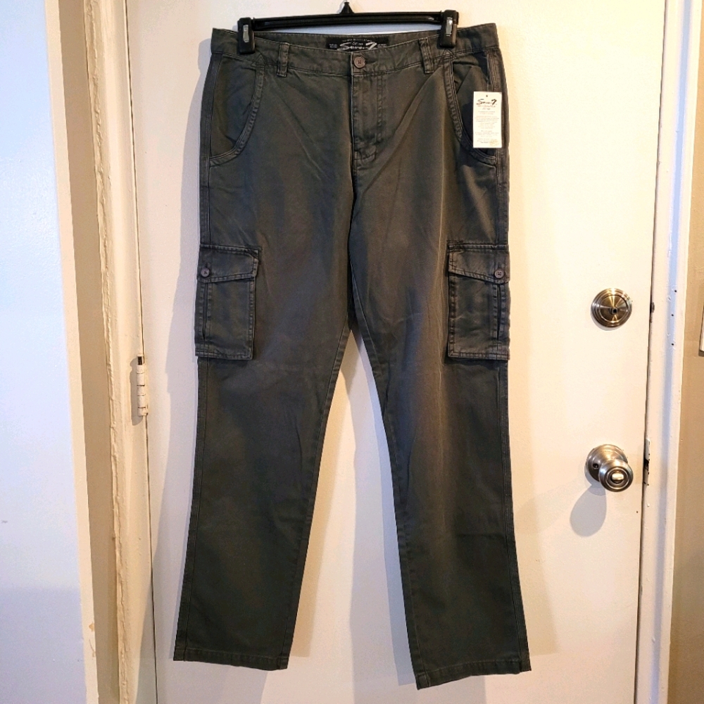 NWT Seven7 Olive Slim Cargo Pants Sz 34